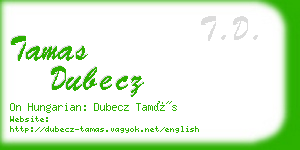 tamas dubecz business card